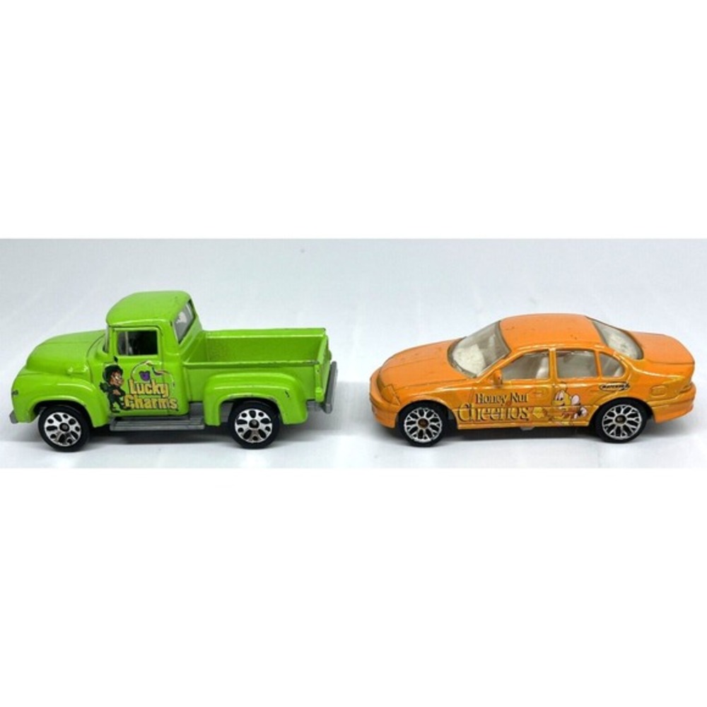 2002 Matchbox General Mills Lucky Charms Cheerios Ford Diecast Cars Lot of 2